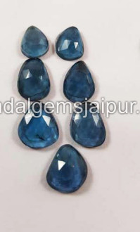 London Blue Topaz Rose Cut Slices
